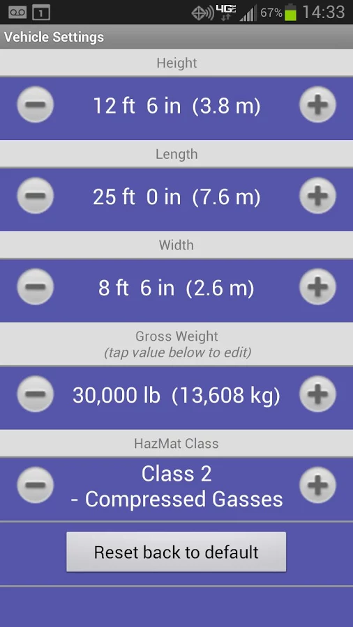 Set RV dimensions including height, weight, and more using SmartRVRoute